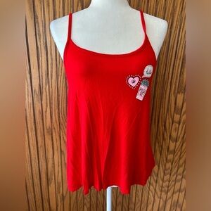 Justice open back red spaghetti strapped top size XXL